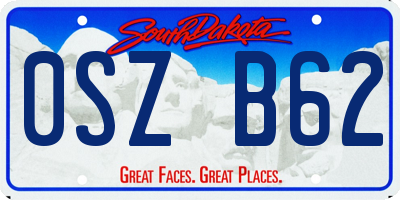 SD license plate 0SZB62