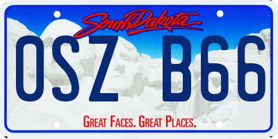 SD license plate 0SZB66