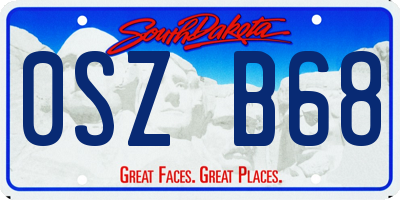 SD license plate 0SZB68