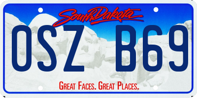 SD license plate 0SZB69