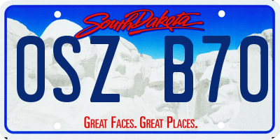 SD license plate 0SZB70