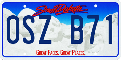 SD license plate 0SZB71