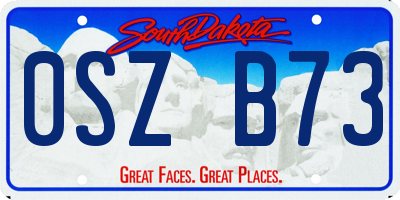 SD license plate 0SZB73