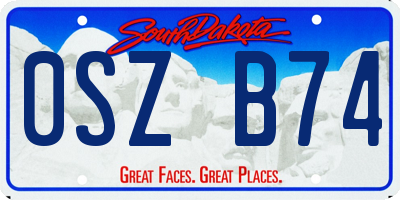 SD license plate 0SZB74