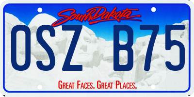 SD license plate 0SZB75