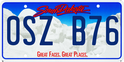 SD license plate 0SZB76