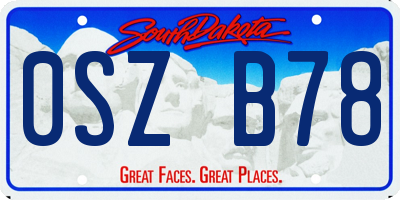 SD license plate 0SZB78