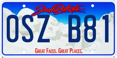 SD license plate 0SZB81
