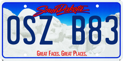 SD license plate 0SZB83