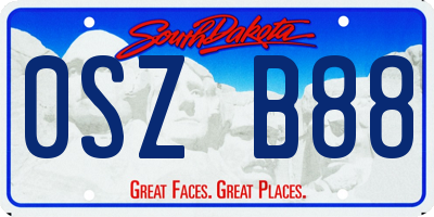 SD license plate 0SZB88