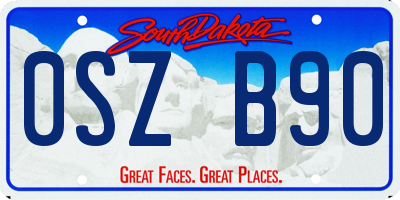 SD license plate 0SZB90