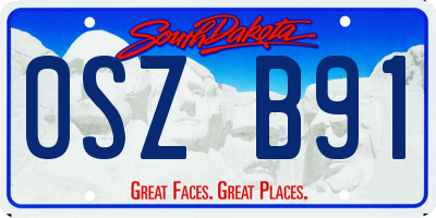 SD license plate 0SZB91