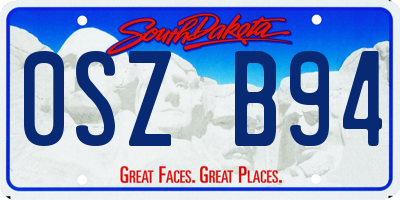 SD license plate 0SZB94