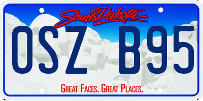 SD license plate 0SZB95
