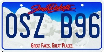 SD license plate 0SZB96