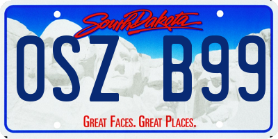 SD license plate 0SZB99