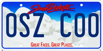 SD license plate 0SZC00