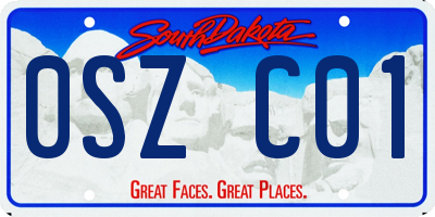 SD license plate 0SZC01