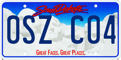 SD license plate 0SZC04