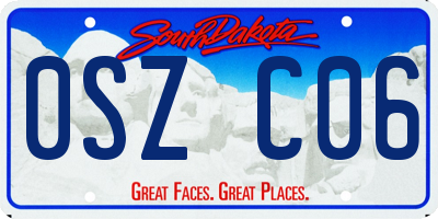 SD license plate 0SZC06