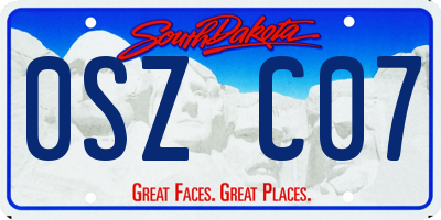 SD license plate 0SZC07
