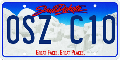 SD license plate 0SZC10