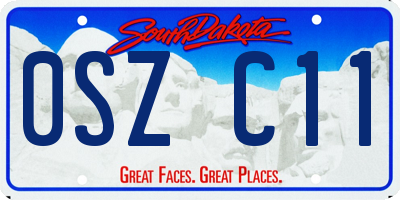 SD license plate 0SZC11