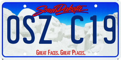 SD license plate 0SZC19
