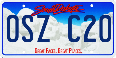SD license plate 0SZC20