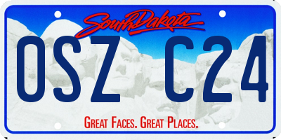 SD license plate 0SZC24