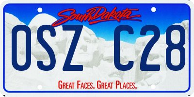 SD license plate 0SZC28