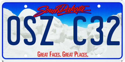 SD license plate 0SZC32