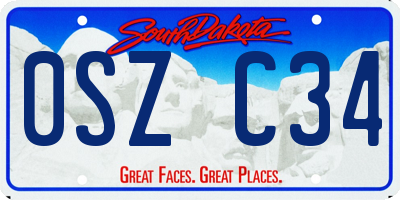 SD license plate 0SZC34