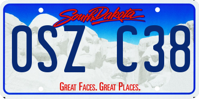 SD license plate 0SZC38