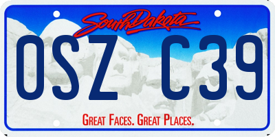 SD license plate 0SZC39