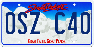 SD license plate 0SZC40