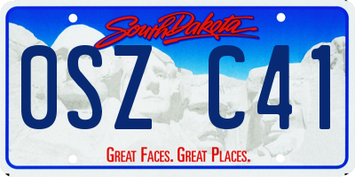 SD license plate 0SZC41