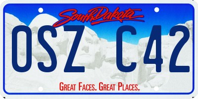 SD license plate 0SZC42