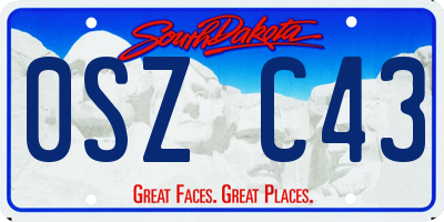 SD license plate 0SZC43