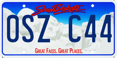 SD license plate 0SZC44
