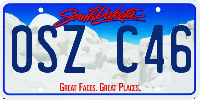 SD license plate 0SZC46