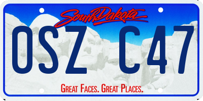 SD license plate 0SZC47