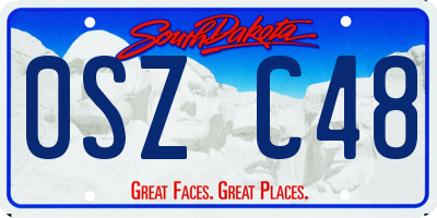 SD license plate 0SZC48