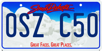 SD license plate 0SZC50