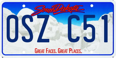 SD license plate 0SZC51