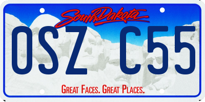 SD license plate 0SZC55