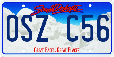 SD license plate 0SZC56