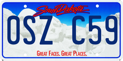 SD license plate 0SZC59