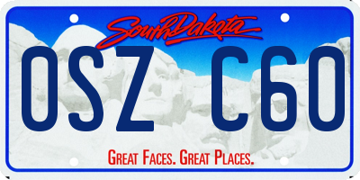 SD license plate 0SZC60