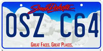 SD license plate 0SZC64